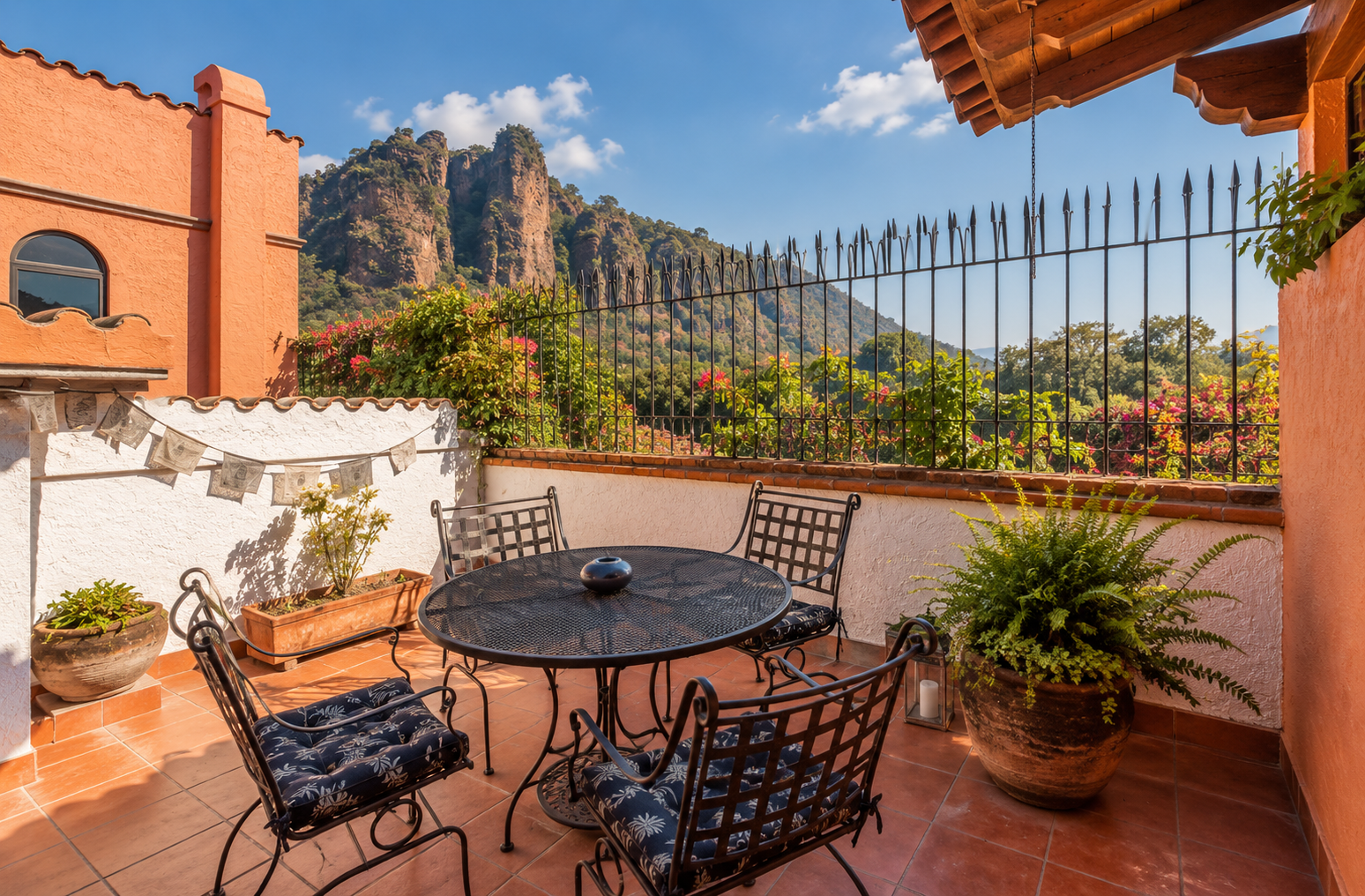 Outdoor terrace at the retreat venue